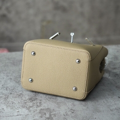 Túi Thiết Kế Hàn Mini Bucket Bag Da Bò Size 18cm Màu Be