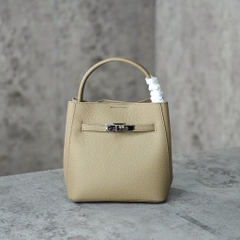 Túi Thiết Kế Hàn Mini Bucket Bag Da Bò Size 18cm Màu Be