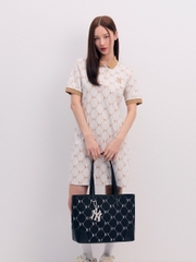 Túi Tote MLB New York Yankees Diamond Monogram Jacquard Màu Đen
