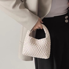 Túi Tote Mini Dệt Tay Made Korea Màu Xám