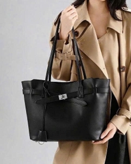 Túi Xách Balen Bel Air Small Tote Da Bê Màu Đen 28 cm