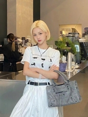 Túi Xách Balenciaga Le City Bản Hàn Da Bò Xám