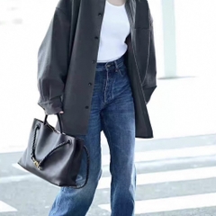 Túi Xách Bottega Veneta Andiamo Bản Hàn Da Bê Size 32 Màu Xanh Army