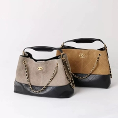 Túi Xách Chanel Shopping Bag Bản Hàn Size 35cm Màu Ghi - Đen