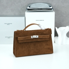 Túi Xách Hermes Kelly Pochette Bản Hàn Size 22 Da Lộn