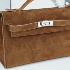 Túi Xách Hermes Kelly Pochette Bản Hàn Size 22 Da Lộn