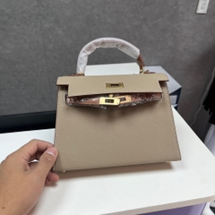 Túi Xách Hermes Remake Korea Kelly Nâu 2 Màu Size 22cm