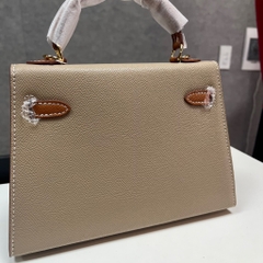 Túi Xách Hermes Remake Korea Kelly Nâu 2 Màu Size 22cm