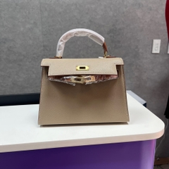 Túi Xách Hermes Remake Korea Kelly Nâu 2 Màu Size 22cm