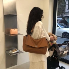 Túi Xách Minitmute Thiết Kế Hàn Da Bò 30cm Màu Nâu