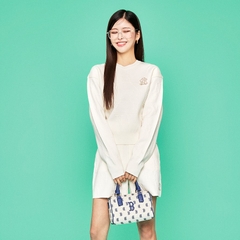 Túi Xách MLB Trống Monogram Logo Chữ B Màu Beige