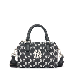 Túi Xách MLB Trống Monogram Logo Chữ NY Màu Đen