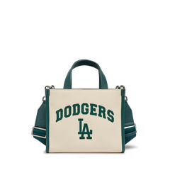 Túi Xách MLB Canvas Varsity Logo LA 3AORS083N-07CRD Trắng Viền Xanh