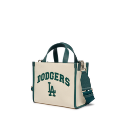 Túi Xách MLB Canvas Varsity Logo LA 3AORS083N-07CRD Trắng Viền Xanh