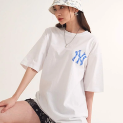 Áo Phông MLB Logo NY 3ATS53023-50WHS Màu Trắng