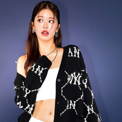 Áo Cardigan MLB Monogram Logo NY 3AKCM0224-50BKS Màu Đen