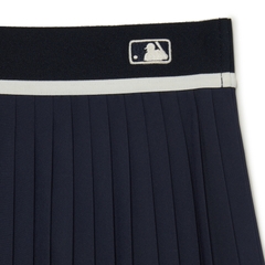 Váy Xếp Ly MLB Logo LA Viền Trắng Màu Tím Than