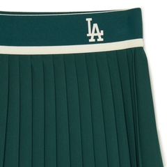 Váy Xếp Ly MLB Logo LA Viền Trắng Màu Xanh Lá Cây