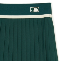 Váy Xếp Ly MLB Logo LA Viền Trắng Màu Xanh Lá Cây