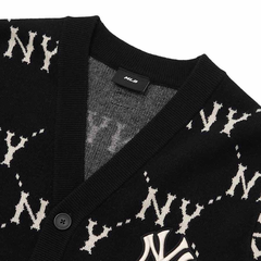 Áo Cardigan MLB Monogram Logo NY 3AKCM0224-50BKS Màu Đen