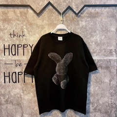 Áo Phông ADLV Fuzzy Rabbit Thỏ Màu Đen