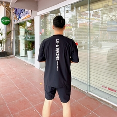 Áo Cộc Tay LifeWork Thun Lạnh Màu Đen