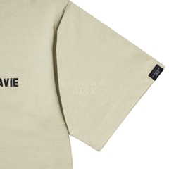 Áo Phông ADLV Basic Logo Thêu Màu Be Đậm