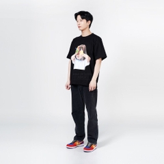Áo Phông ADLV Baby Face Bôi Sơn Màu Đen