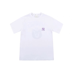 Áo Phông MLB Logo NY Tím Màu Trắng
