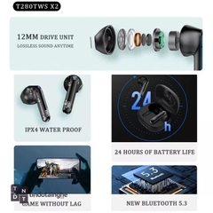 Tai nghe Bluetooth True Wireless JBL T280 X2 | NEW - JBL Pure Bass, Earbuds, Bluetooth 5.3