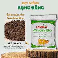 Phân Bò Hữu Cơ LAVAMIX Túi 10 lít - Không Mùi Hôi, Đã Được Xử Lý