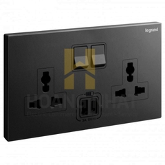 Ổ cắm đôi đa năng có USB Legrand Galion 282444-C