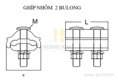 Ghíp nhôm 2 bulong A50-240 Đức Phát