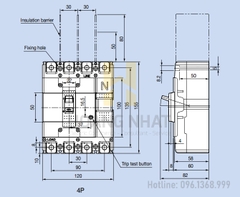 Aptomat MCCB ABS104c FMU 4P 63A 37kA LS
