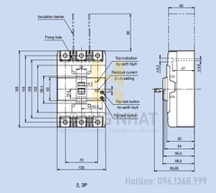 Aptomat ELCB EBN203c 3P 250A 26kA LS