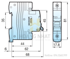 Aptomat MCB BKJ63N 1P 50A 6kA LS