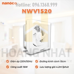 Quạt hút gắn tường 1 chiều Nanoco NWV1520