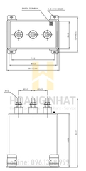 Tụ bù 3P loại dầu 415V SMS-4150500KT 50kVAr Samwha