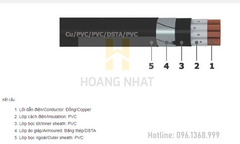 Cáp ngầm điều khiển 2.5mm²-0.6/1kV- Cu/PVC/PVC/DSTA/PVC- 16x2.5 Goldcup