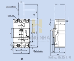 Aptomat MCCB ABS103c FMU 3P 100A 37kA LS
