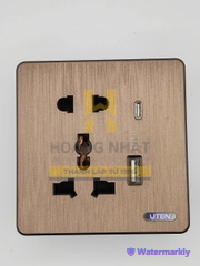 Bộ ổ cắm 2 chấu và 3 chấu usb + type c S400 Uten
