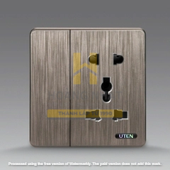 Bộ công tắc 1 chiều và ổ cắm 5 chấu S400 Uten