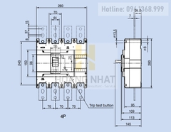 Aptomat MCCB ABN804c 4P 630A 45kA LS
