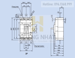 Aptomat MCCB ABS403c 3P 350A 65kA LS