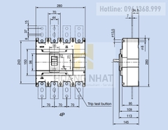 Aptomat MCCB ABS804c 4P 700A 75kA LS