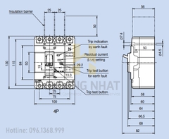 Aptomat ELCB EBN104c 4P 50A 18kA LS