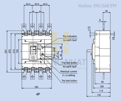 Aptomat ELCB EBN404c 4P 350A 37kA LS