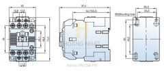 Contactor MC-9b 3P 9A (1a1b) LS
