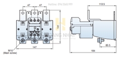 Rơ le nhiệt MT-225 (85-125A) LS