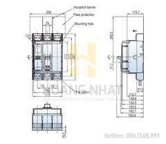Aptomat MCCB TS1600H 3P 1600A 70kA LS